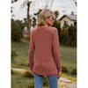 GMXIA Autumn Women's V-neck Wool Pit Strip Solid Color Top Long Sleeve T-shirt