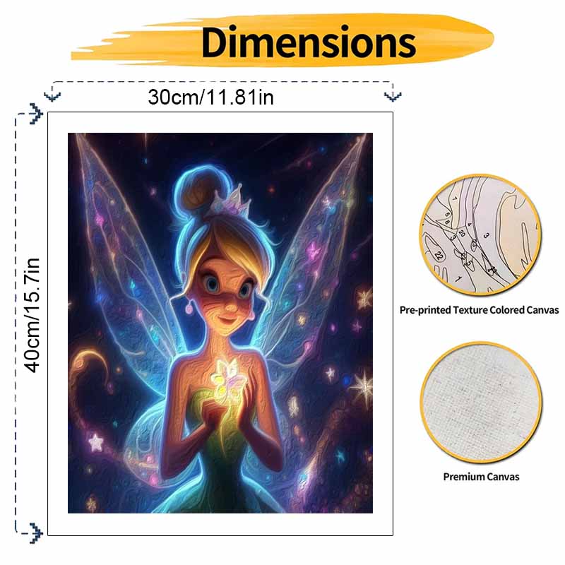 Disney Tinker Bell DIY Oil Painting Kits Hand Painting Home Decor Craft Gift Ideas For Magical Fairytale Lover Artistic Bedroom Wall Art