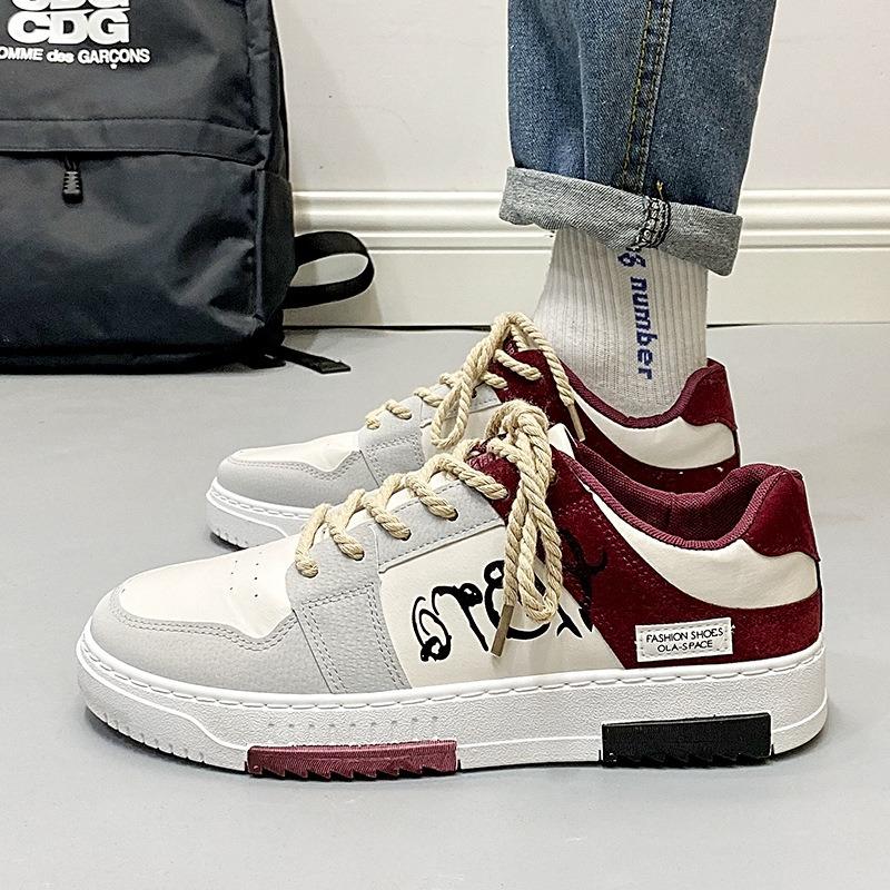 

Men s shoes spring low-top board shoes versatile shoes men s lightweight soft-soled sports and leisure trendy shoes light and comfortable 44 красный