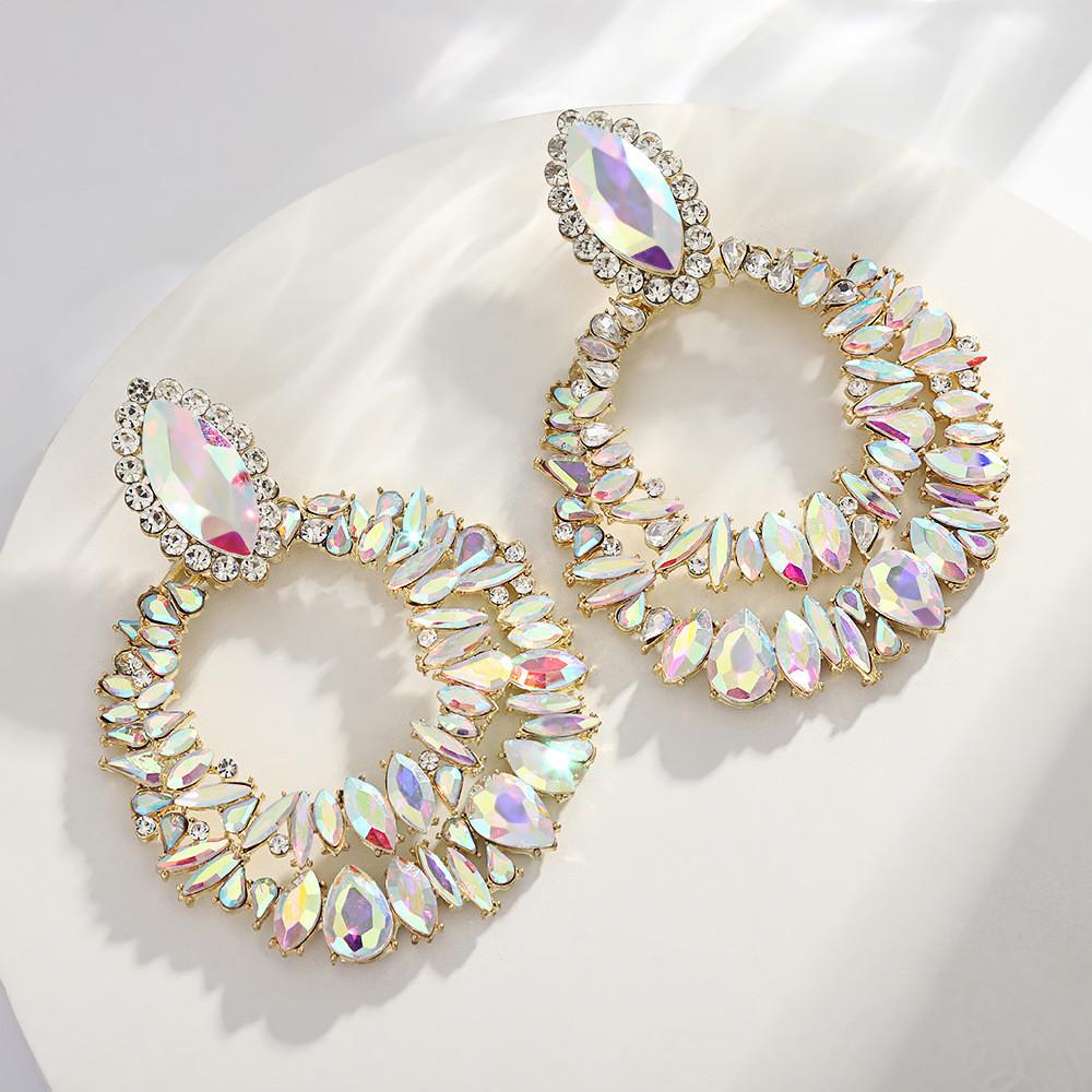 Elegant Round Geometric Alloy Earrings For Women Fashion Summer Trendy Jewelry