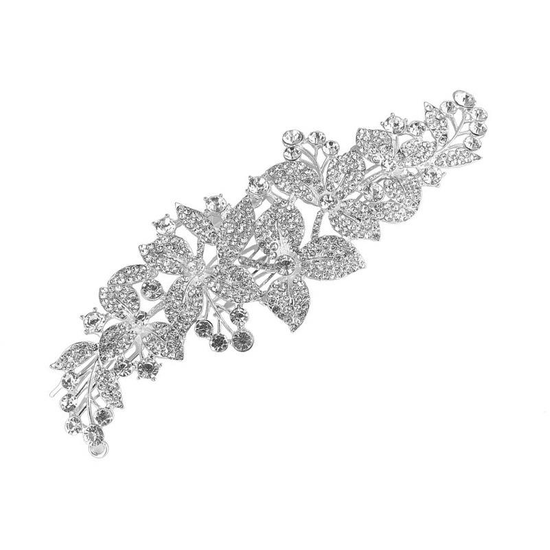 Fashionable and Exquisite Crystal Crown Hair Comb Comb Handmade Flower Bridal Tiara Wedding Accessories