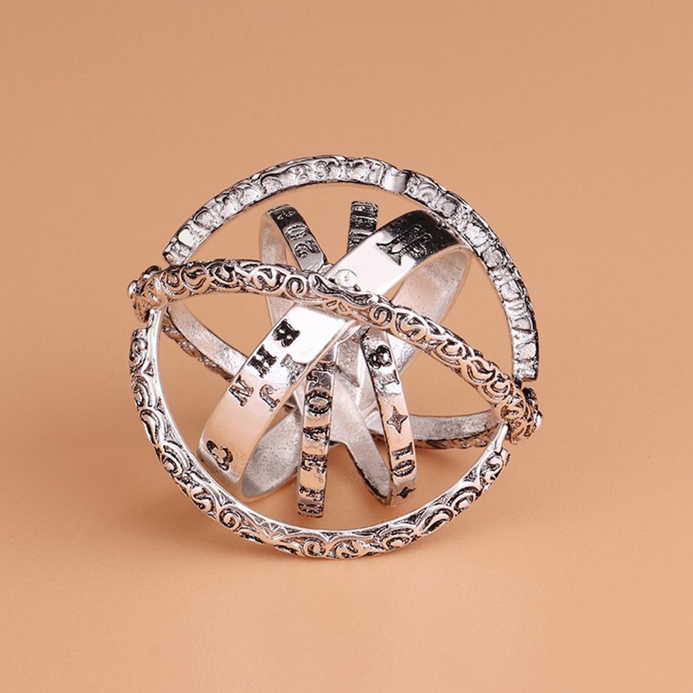 Groovy Over Ball Universe Shape Unisex Vintage Finger Ring Couple Jewelry Gift