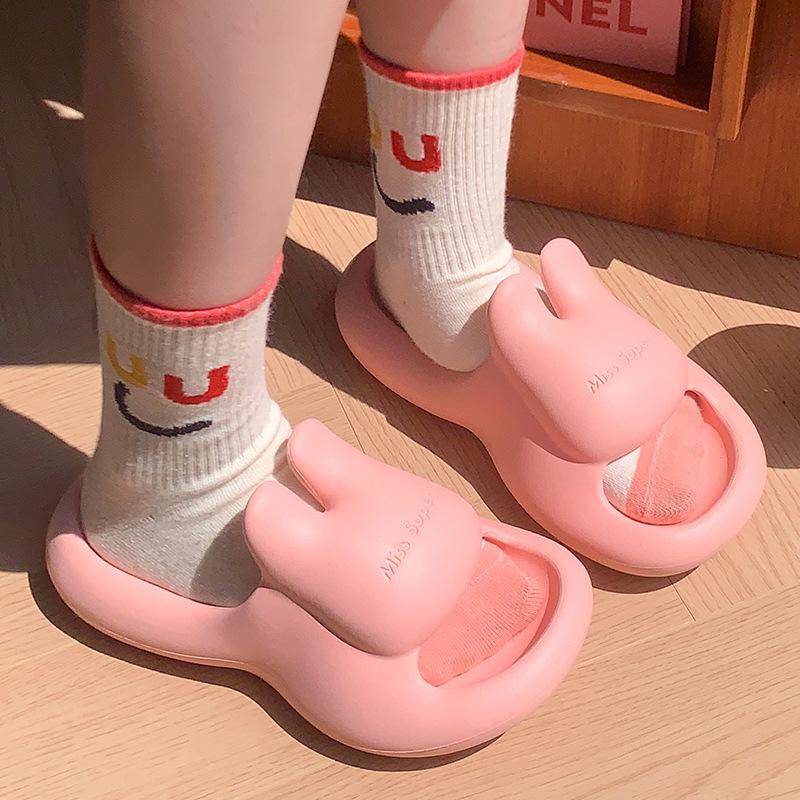 

2025 новые летние женские тапочки-кролики, милые для ношения на морском побережье, пляжные тапочки для отпуска 40-41 розовый