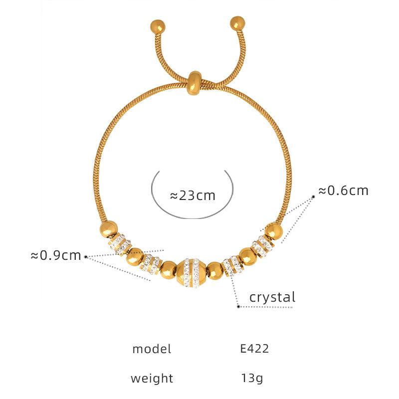 Adjustable Summer Beaded 18K Gold Plated Titanium Stainless Steel Waterproof Tarnish Free Jewelry Bracelets for Women Para Mujer