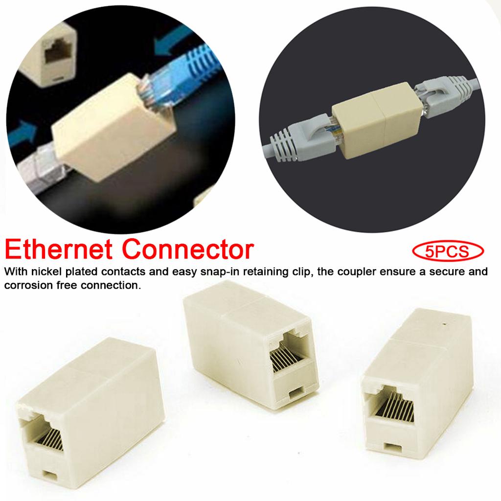20 Pcs RJ45 CAT5 Network Cable Connector Adapter Extender Plug Coupler Joiner