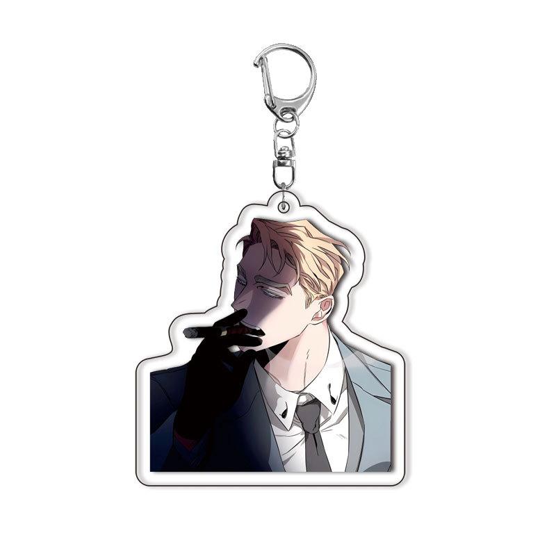 Hot Rose and Champagne Anime Acrylic Keychain Fashion Women Men Backpack Charm Car Accessories Keyring Creative Fans Gifts Toys