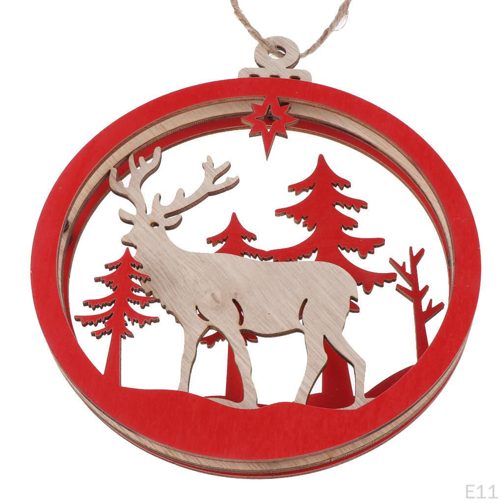 3D Reindeer Snowman Letter Wooden Pendent Hanging Christmas Ornament Reindeer/Snowman/Santa/Seasons