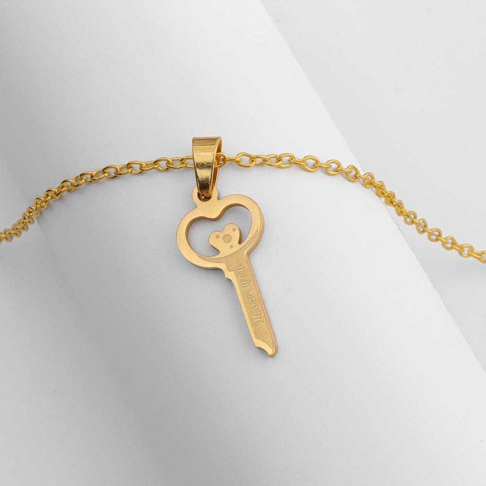 New Titanium Steel Couple Love I Love You Love Detachable Love Pendant Necklace