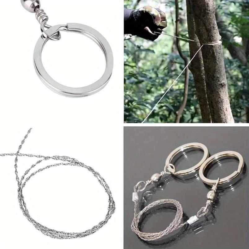 1/2pcs Portable Wire Saw, Stainless Steel Survival Chain Saw for Camping, Hiking, Cutting Wood, Trees & Branches, Outdoor Tool