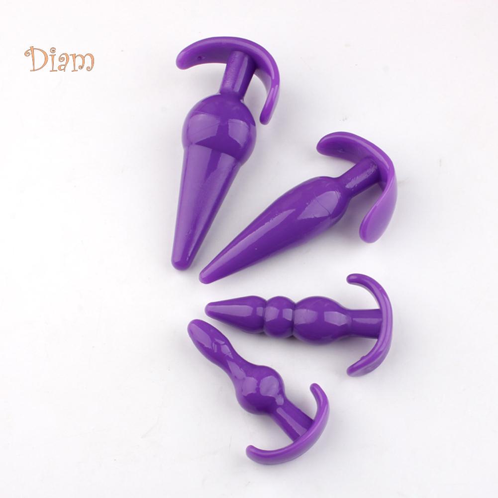 lollipops 4Pcs T-Bar Base Butt Anal Plug Massager Couple Flirting Masturbation Sex Toy