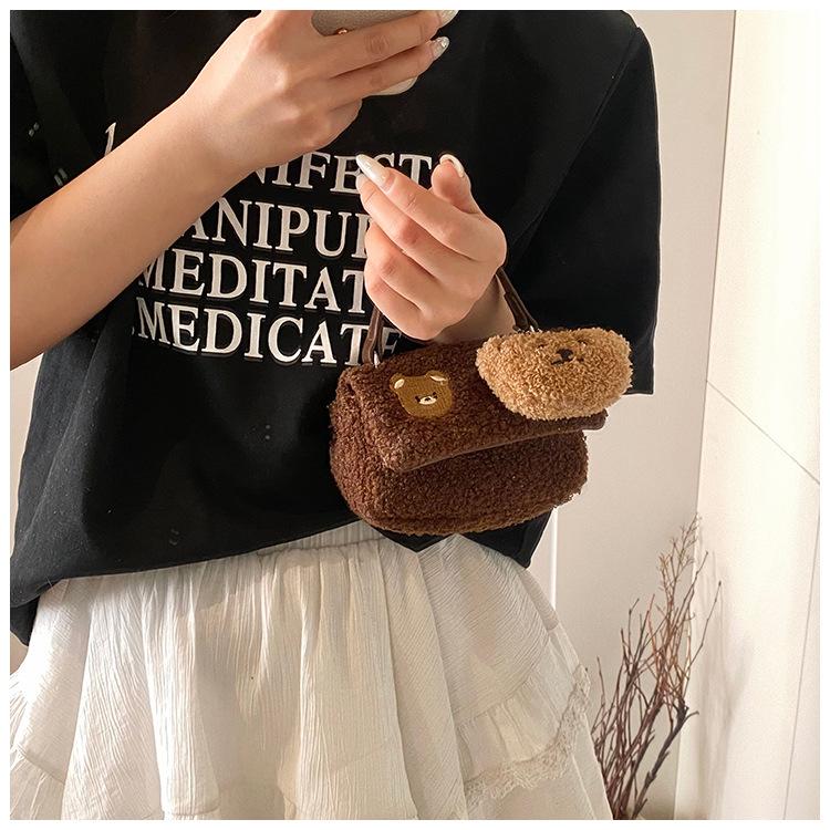 Dames Retro Plysj Crossbody Tote 2025 - Trendy Liten Håndveske for Jobb og Hverdagsklær