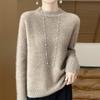 Women's Cashmere Sweater Qinghe Cashmere 30% Cashmere 70% Wool Autumn and Winter Pullover Warm and Fashionable