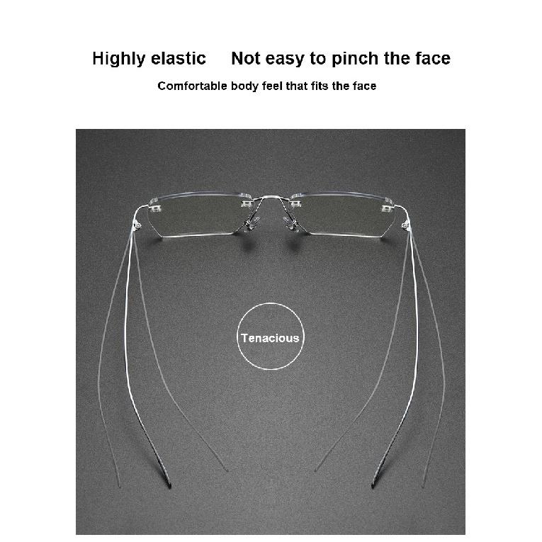 Men Ultralight Pure Titanium Frameless Eyeglasses Women Blue Light Blocking Business Glasses Prescription Myopia Reading Eyewear