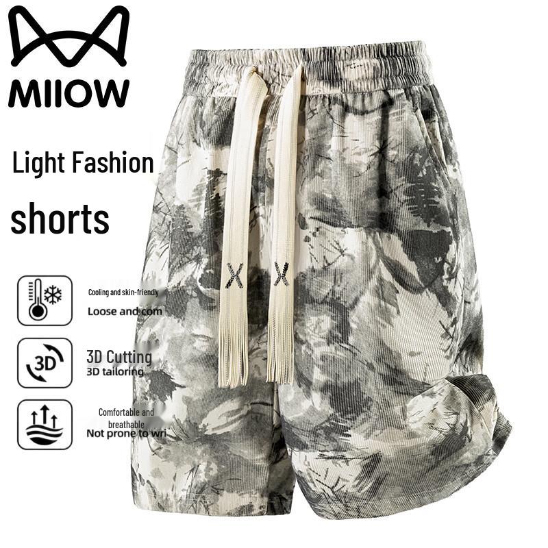 MiiOW Men s Casual Loose Fit Bermuda Shorts M