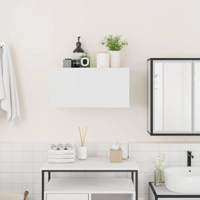 VidaXL Bathroom Wall Cabinet White 60x25x30 Cm Engineered Wood 860058