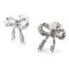 Les Trésors De Lily [J3117] - White 'Romantic Knot' Silver Earrings