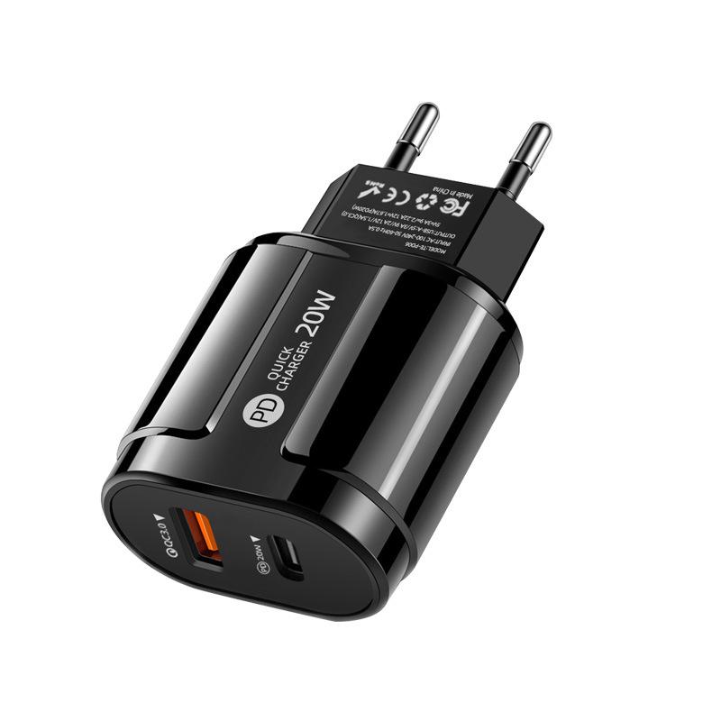 Cross-border Dual-Port PD20W Fast Charger for Huawei Super Fast Charge & Apple Devices.