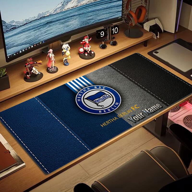 Hertha BSC Benutzerdefinierter Name Große Größe Mauspads Große Gaming Tischunterlage Rutschfest Laptop Tablet Großes Mauspads XXL Matte Mini-PC Spielmatte Mit Verriegeltem Rand