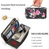 Crossbody Wallet Case for Samsung Galaxy S24 Ultra, Magnetic Detachable PU Leather Flip Phone Case with Card Holder RFID Blocking Wristlet Mirror