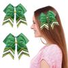 Sparkling Green & Gold Cheerleader Bow Elastic Hair Tie