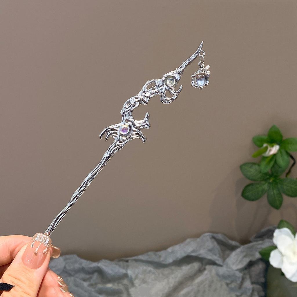 Moda Çin Stili Saç Çubuğu Saç İğnesi Ay Taşı Takı Uygun Günlük Parti Giyim Kadın Romantik Saç Tokası Aksesuarları