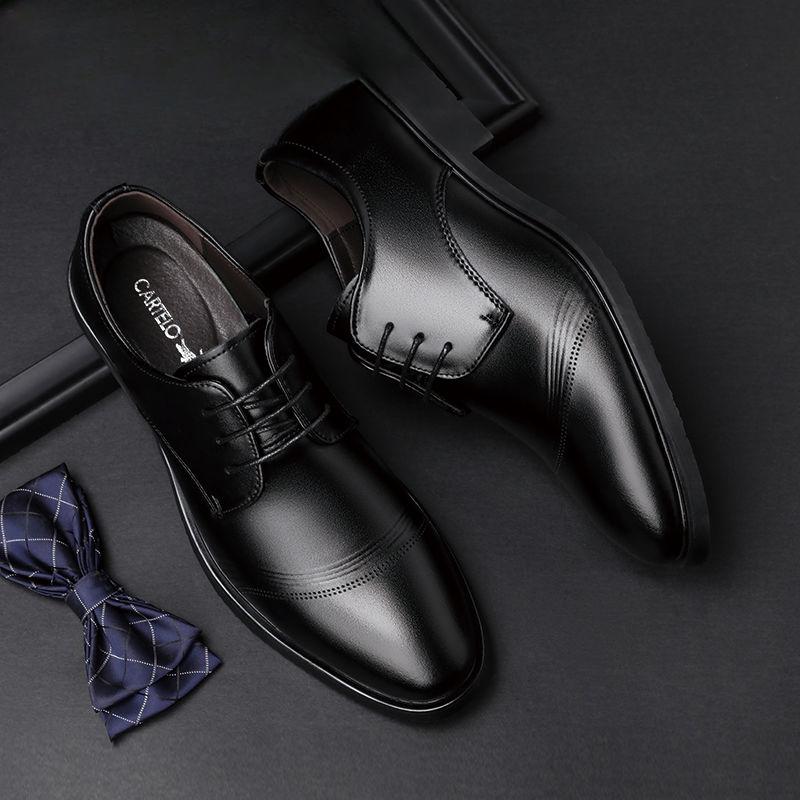 Svarte Herresko Formelle Business Lær Fritidssko Bekledning Elegant og Klassisk Nye Selskaps sko Mannsdress Billig Salg