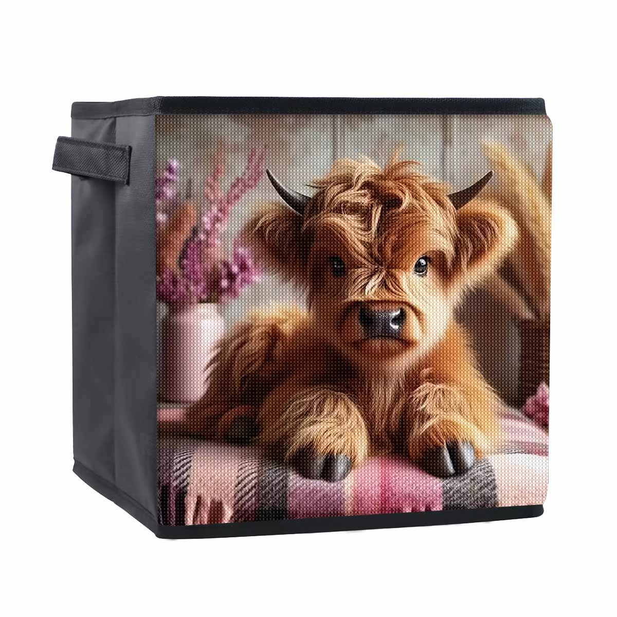 

Cute Little Calf 5D Diamond Painting Storage Basket Full Round Drill Mosaic Diamond Embroidery Cross Stitch Kits Home Decor Home Decor 25cmx25cm