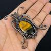 Butterfly Shaped Tiger Eye Gemstone Pure Copper Wire Wrapped Handmade Pendant Jewelry For Her