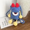 Cute Ugly Knitted Crossbody Bag for Walking Mobile Phone Small Bag Women New Style Cartoon Pattern Fabric