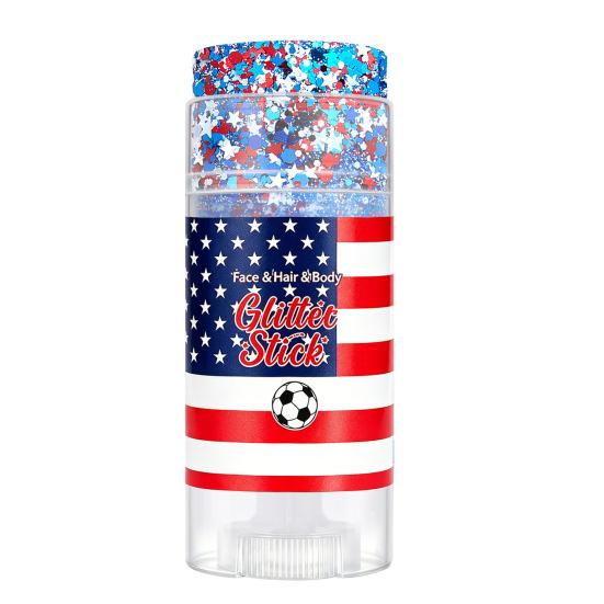 16G Hair Face Body Glitter Stick for Independence Day, Fourth of July Patriotic Red White Blue Glitter Stick, Makeup Accessory