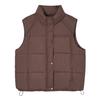 Down Cotton Vest Women's Autumn and Winter New Korean Style Loose Cotton Waistcoat Solid Color Vest Jacket