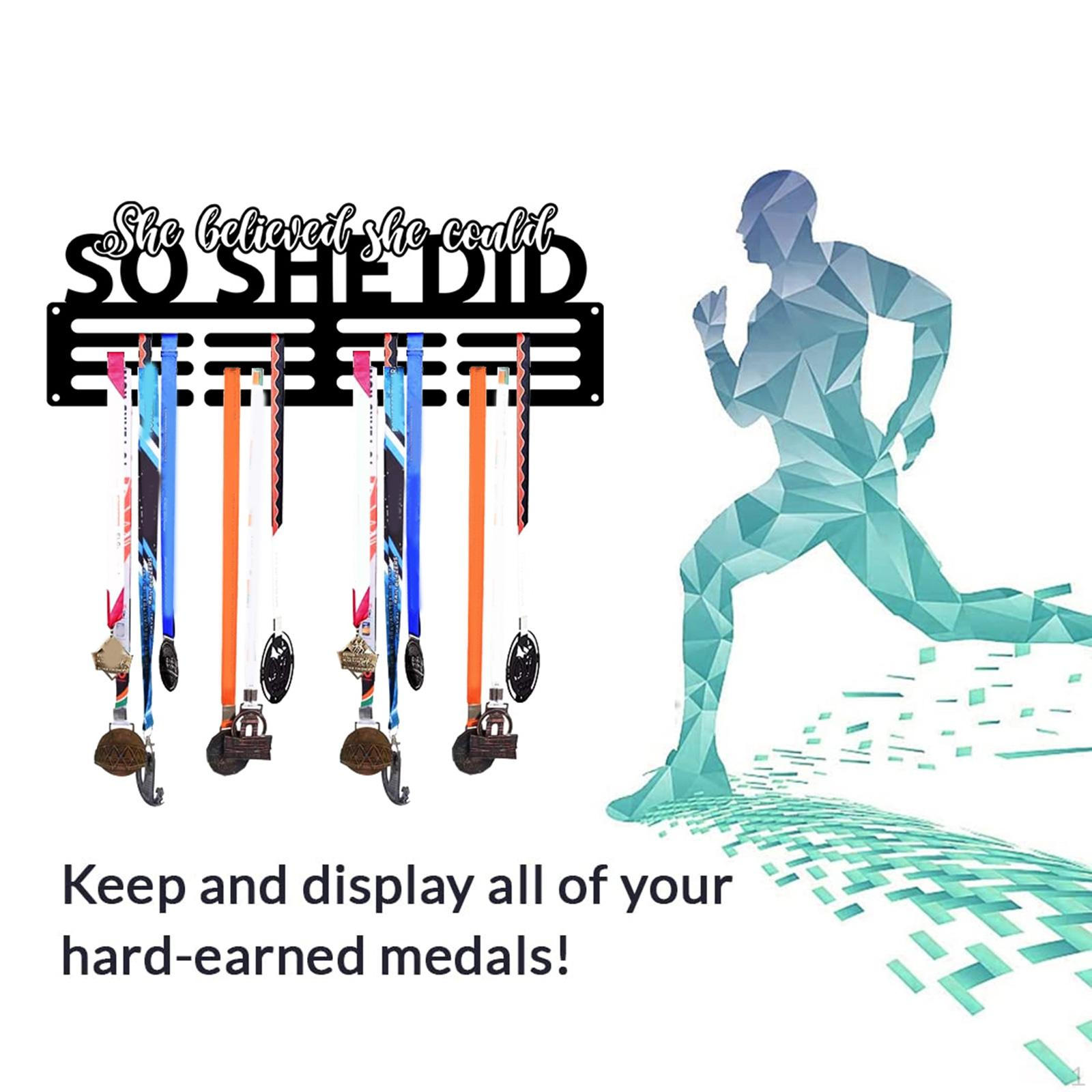 Элегантная металлическая витрина для медалей за спортивные достижения So She Did
