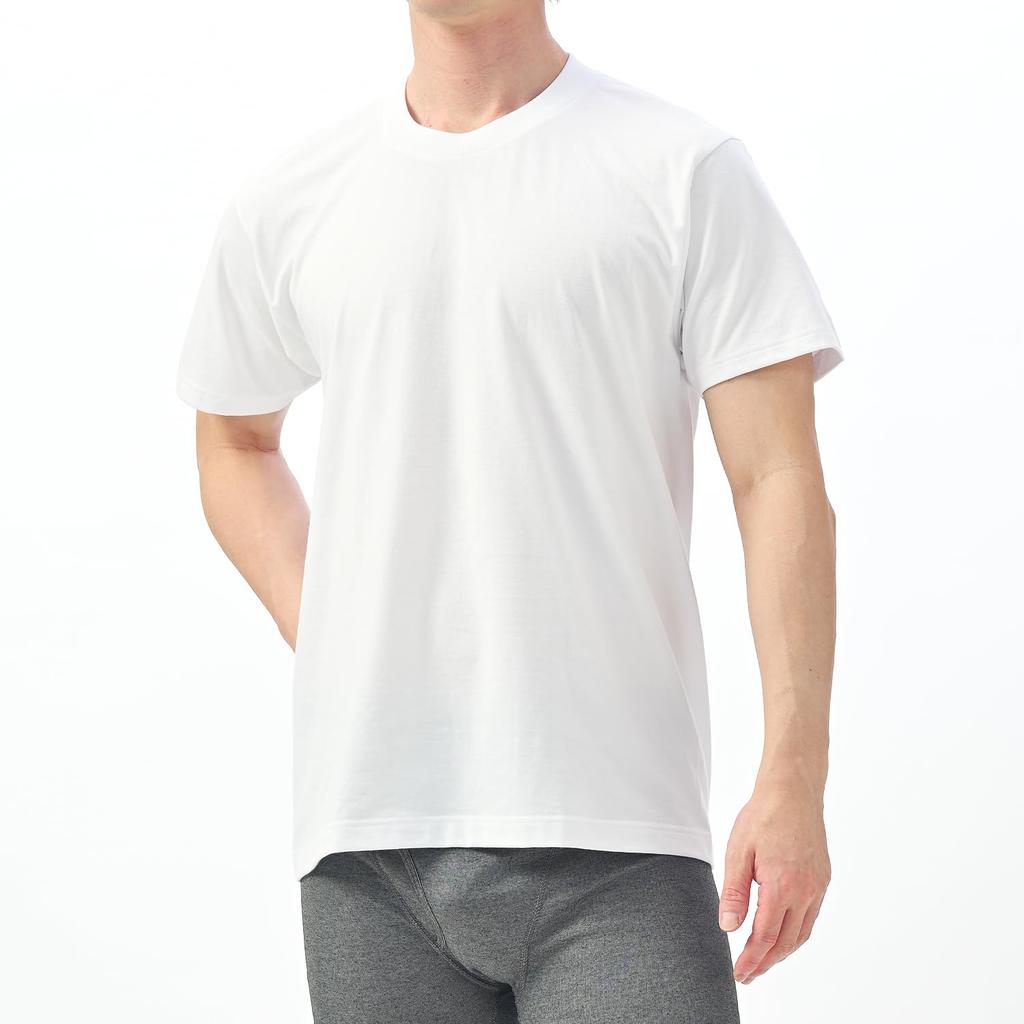 B.V.D. Moisture-wicking, Quick-drying Crew Neck Short-sleeve T-shirt, 3-pack, RT303S-3P WH (recycled Polyester), Size L