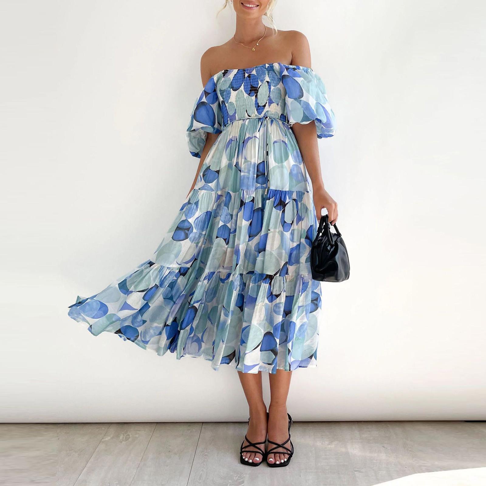 

Модное женское повседневное платье-пуловер с коротким рукавом с принтом