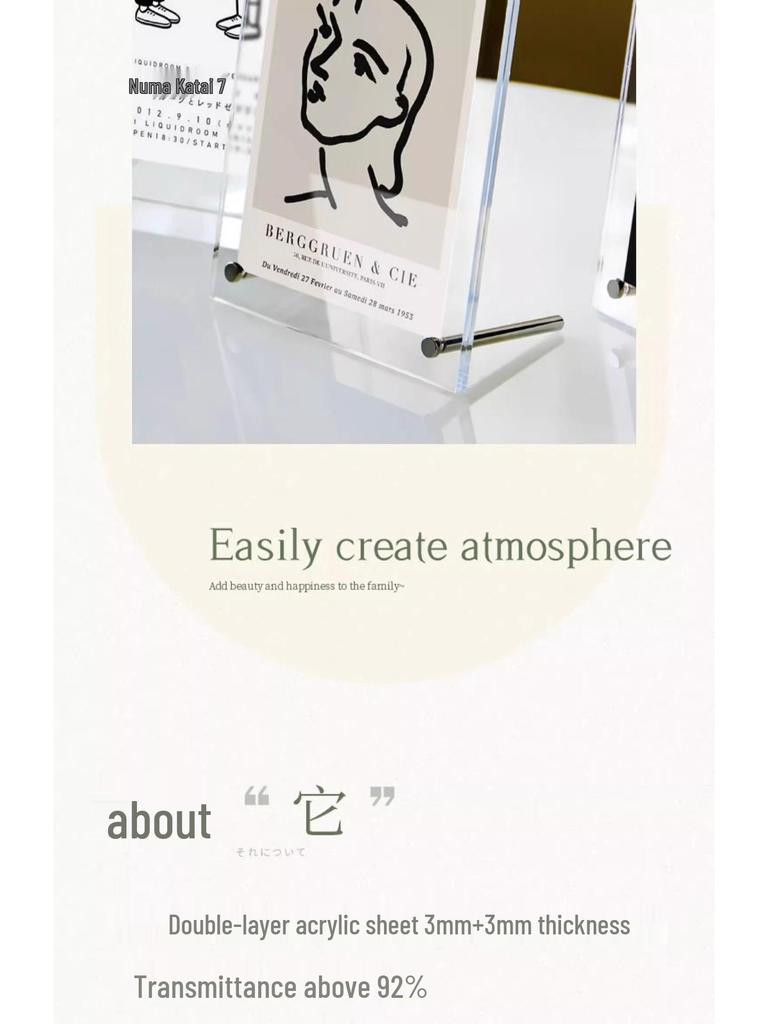 Clear Acrylic Photo and Postcard Display Stand - Fits 5x6, 7x8 Inch Sizes