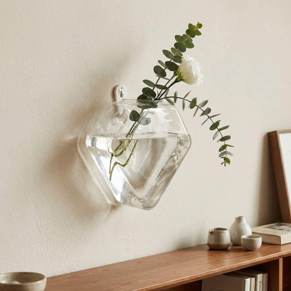 Irregular Shape Hydroponic Vase Wall Mounted Plant Container Glass Vase Living Room