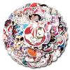 55-Pack Kitsune Graffiti Stickers for Scooter, Guitar, Computer, & Diary Decoration