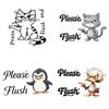 Cartoon Self-adhesive Toilet Sticker PVC Waterproof Wall Sticker Decoration Funny Cartoon Sticke Decorative Stickers