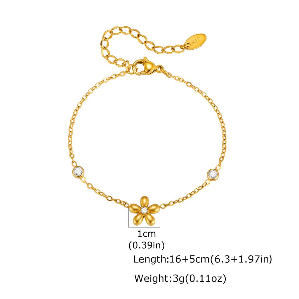 Long Y Shape Zirconia Chain Flower Necklaces for Women, Dainty Lariat Chain Drop Pendant Waterproof Jewelry Tarnish Free