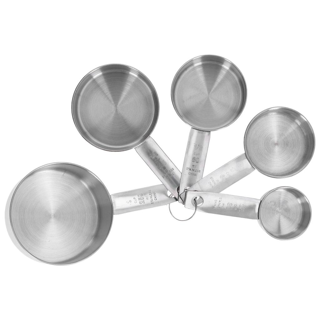 5pcs Stackable Stainless Steel Measuring Cups Set with Scale Kitchen Cooking Baking Tool