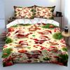 Christmas Santa Claus and Reindeer Bedding Set Bedding Set (1 Duvet Cover, 2 Pillowcases, Duvet Not Included)