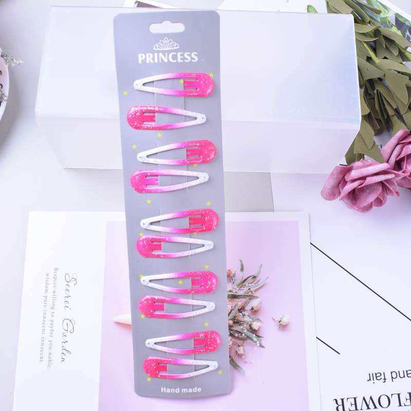 10pcs/set Glitter Hairpins Snap Hair Clip for Children Kids Claw Hair Clip Pins For Girls Hair Accessories Cute Metal Barrettes