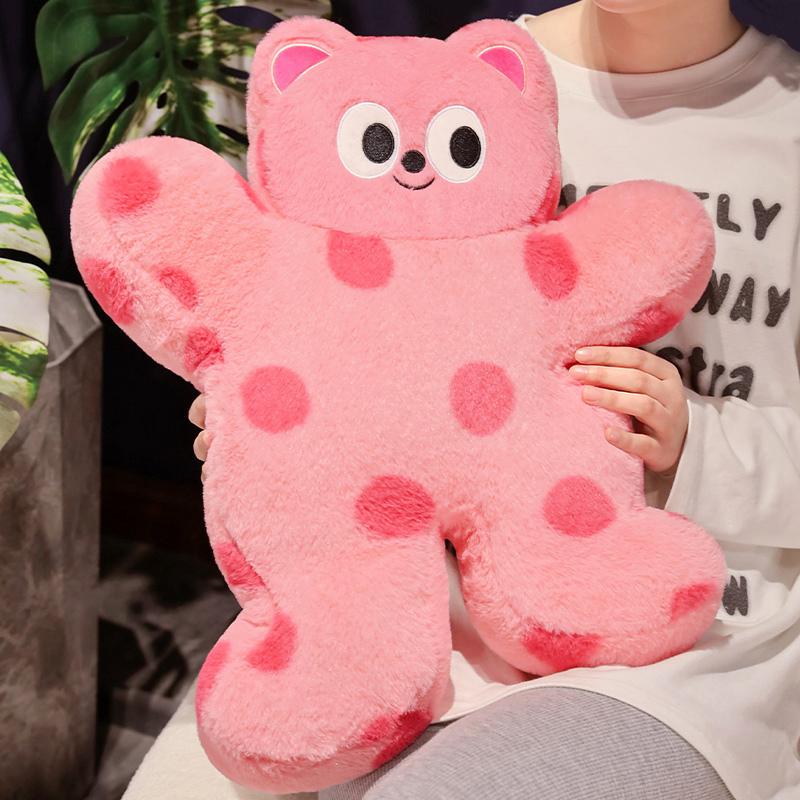 Dopamine Bear Plush Pillow Soft Cute Bear Shaped Cushion Toy for Stress Relief and Comfort