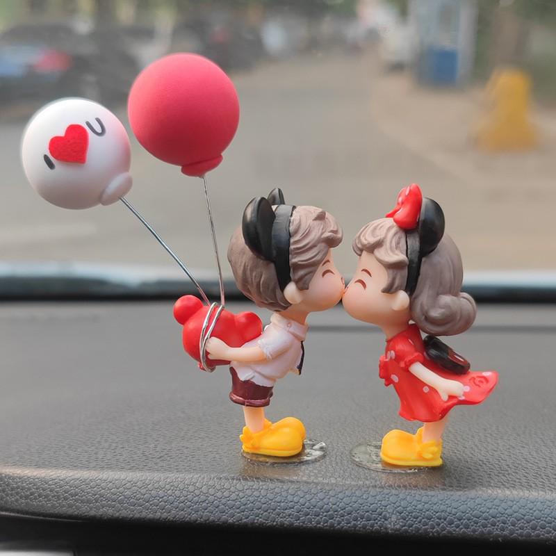 Adorable Car Couple Ornaments - Cute Interior Center Console Decor & DIY Desktop Accessories