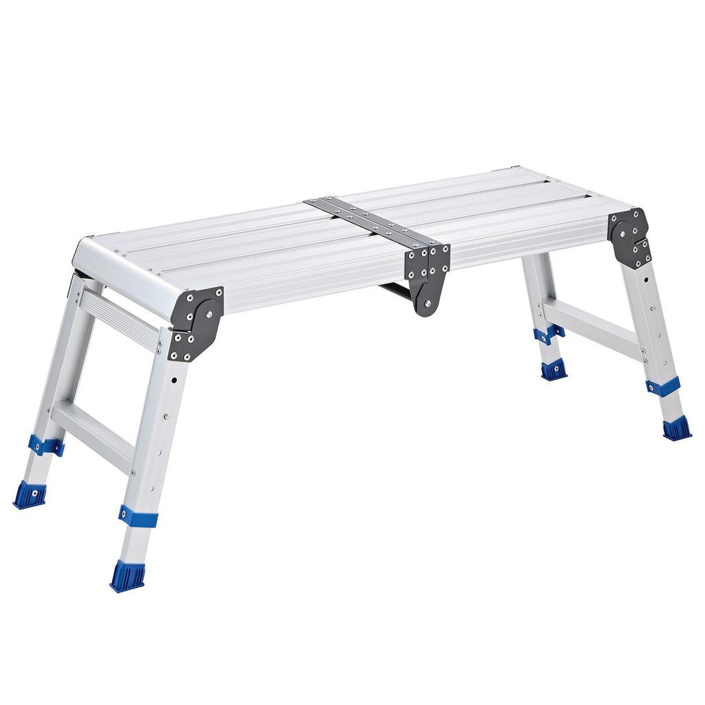 Folding Work Platform, Adjustable Height 360-508 Mm, 226.8 Kg Capacity Aluminum Step Stool, Heavy Duty Non-Slip Platform Ladder, Portable Work Bench
