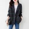 2025 Autumn Women's High-End Korean Plaid Wool Coat, Small British Style