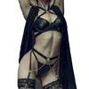 Sexy Women's Underwear Set: Bra, Belts, Chains, Thongs, Pink M