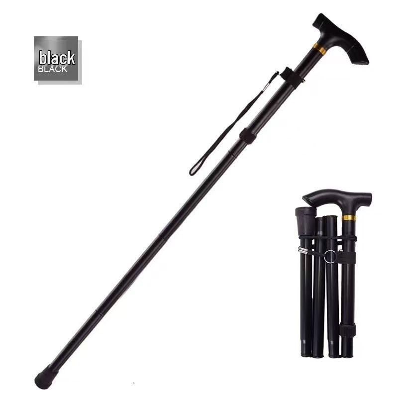 Multifunctional Aluminum Alloy Telescopic Hiking Poles for Elderly - Foldable Walking Sticks