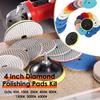 10/15/24Pcs 4inch Diamond Polishing Pad 50-6000 Grit Sanding Pad Granite Buffing Wet Grinding Pad with 5/8 Inch-11 Backer Pad