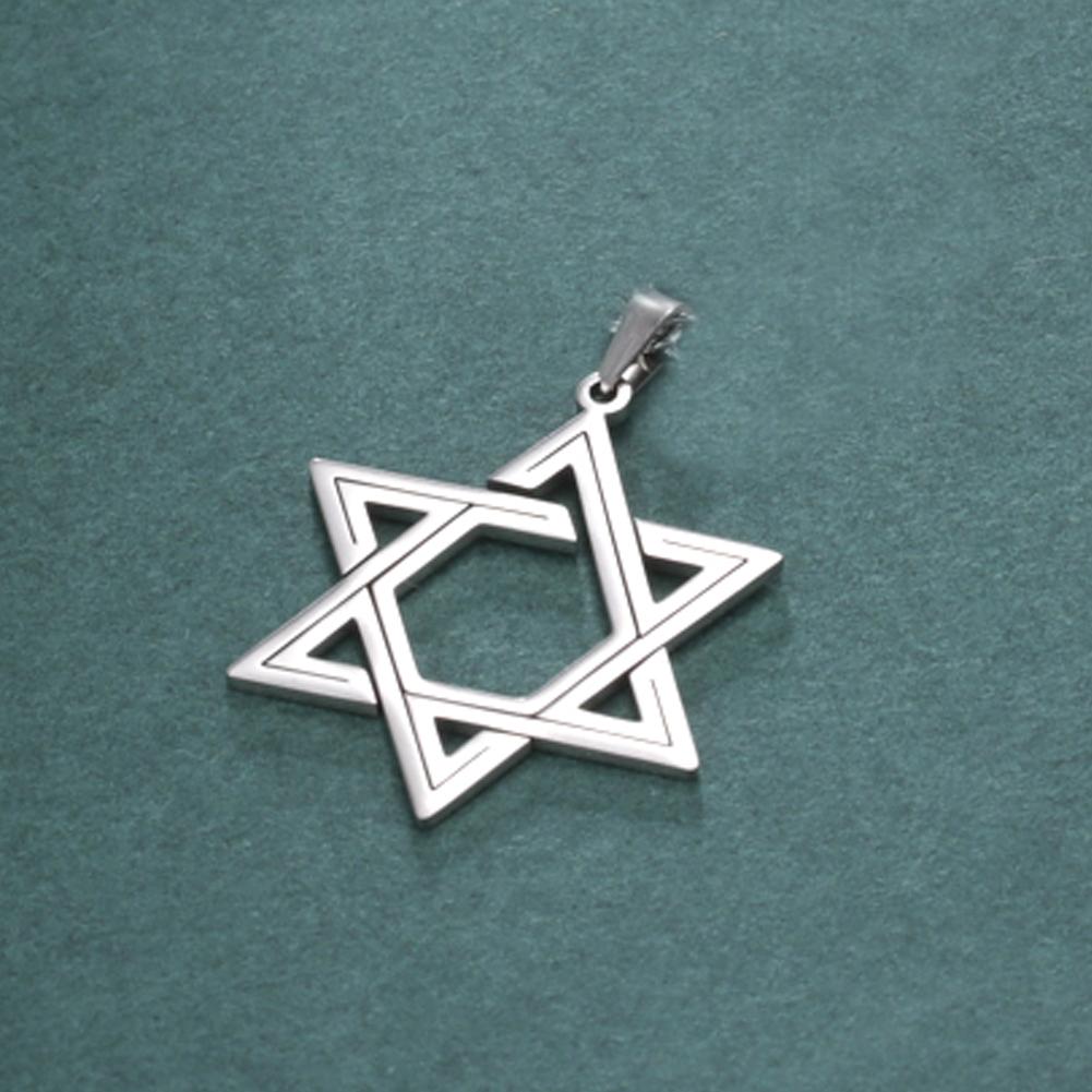 Dawapara Jewish Menorah David Star Stainless Steel Pendant for Necklace Hexagram Charm Jewelry Making Religious Hanukkah Gift